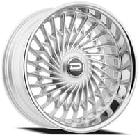 22x9 dazz d101 seville gloss silver brushed w/ chrome stainless steel lip 5x112 5x120 25mm