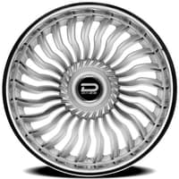 24x9 dazz d102 snatch gloss silver brushed w/ chrome stainless steel lip 5x4.75/120.7 5x5/127 0mm
