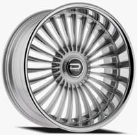 24x9 dazz d104 merlot gloss silver brushed w/ chrome stainless steel lip 5x120.7/4.75 | 5x127/5 0mm