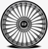 24x9 dazz d104 merlot gloss silver brushed w/ chrome stainless steel lip 5x120.7/4.75 | 5x127/5 0mm