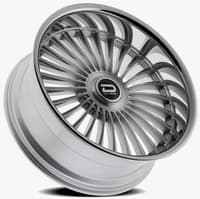 24x9 dazz d104 merlot gloss silver brushed w/ chrome stainless steel lip 5x120.7/4.75 | 5x127/5 0mm