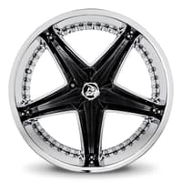 20x8.5 diablo reflection x chrome w/ black accent 5x112 5x4.5/114.3 35mm