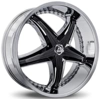 20x8.5 diablo reflection x chrome w/ black accent 5x4.5/114.3 5x120 35mm