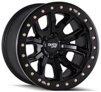 17x9 dirty life 9303 dt-1 matte black w/ simulated beadlock black ring 5x5.5/139.7 -38mm