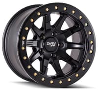 (clearance - no returns) 20x9 dirty life 9304 dt-2 matte black w/ simulated beadlock black ring 5x5.5/139.7 12mm