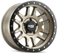 17x9 dirty life 9309 canyon pro satin gold w/ simulated beadlock black ring 6x5.5/139.7 -12mm