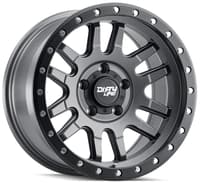 17x9 dirty life 9309 canyon pro satin graphite w/ simulated beadlock black ring 5x5/127 -38mm