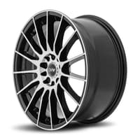 18x8 drw d15 gloss black machined face 5x100 5x4.5/114.3 40mm