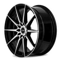 18x8 drw d19 gloss black machined face 5x100 5x4.5/114.3 38mm
