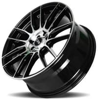 17x7.5 drw d22 gloss black machined face 5x4.25/108 5x4.5/114.3 38mm