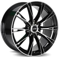 18x8 drw d23 gloss black machined face 5x112 5x4.5/114.3 38mm