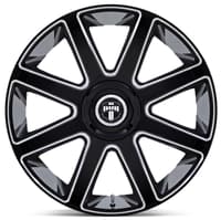 (clearance - no returns) 24x10 dub dc273 pull gloss black milled 5x115 5x120 15mm