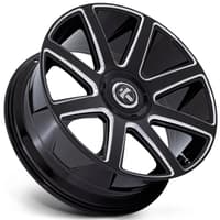 (clearance - no returns) 24x10 dub dc273 pull gloss black milled 6x135 6x5.5/139.7 30mm