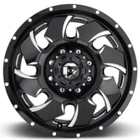 20x8.25 fuel off-road cleaver gloss black milled dually front d574 8x200 105mm 142.0 c.b.