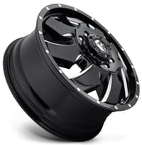 20x8.25 fuel off-road cleaver gloss black milled dually front d574 8x200 105mm 142.0 c.b.