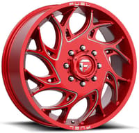 (clearance - no returns) 22x8.25 fuel off-road runner candy red milled dually front d742 8x6.5/165 105mm 121.5 c.b.