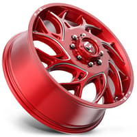 (clearance - no returns) 22x8.25 fuel off-road runner candy red milled dually front d742 8x6.5/165 105mm 121.5 c.b.