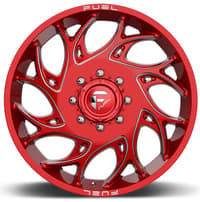 (clearance - no returns) 22x8.25 fuel off-road runner candy red milled dually front d742 8x6.5/165 105mm 121.5 c.b.