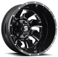 20x8.25 fuel off-road cleaver gloss black milled dually rear outer d574 8x210 -221mm 154.3 c.b.