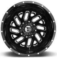 22x8.25 fuel off-road triton gloss black milled dually rear outer d581 8x200 -201mm 142.0 c.b.