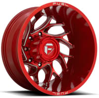 (clearance - no returns) 22x8.25 fuel off-road runner candy red milled dually rear outer d742 8x6.5/165 -240mm 121.5 c.b.