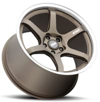18x8.5 esr ap6 matte bronze w/ machined lip (flow form) 5x112 30mm (custom)