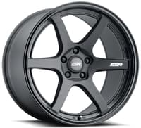 18x8.5 esr ap6 matte black w/ gloss black lip (flow form) 5x112 30mm (custom)
