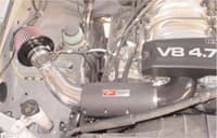 injen 00-04 tundra / sequoia 4.7l v8 & power shield only wrinkle black power-flow air intake system pf2018wb