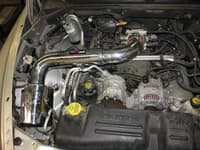 injen 00-04 dakota 4.7l v8 (w/o cruise control) power-flow (incl. diamond plate heat shield) wrinkle pf8026wb