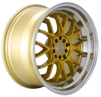 18x8.5 f1r f21 v2 machine gold w/ polish lip 5x100 5x4.5/114.3 38mm