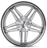 20x9 ferrada cm1 machined silver w/ chrome lip 5x4.5/114.3 25mm