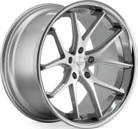 19x10.5 ferrada fr2 machine silver w/ chrome lip 5x112 25mm