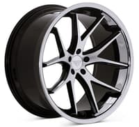 22x11 ferrada fr2 machine black w/ chrome lip 5x112 20mm