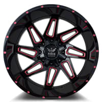 20x10 force off-road f02 black w/ red milled 5x5.5/139.7 5x150 -12mm