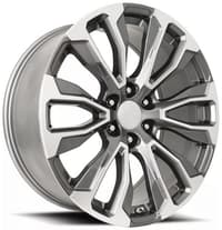 22x9 gmc denali 12 spoke replica wheel grey machined fr203 6x5.5/139.7 28mm
