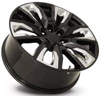 Factory Reproductions Replica GM Split-6 Spoke Replica Wheel Gloss Black w/ Chrome Inserts