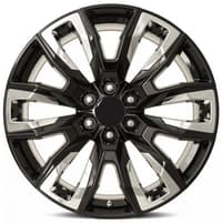 Factory Reproductions Replica GM Split-6 Spoke Replica Wheel Gloss Black w/ Chrome Inserts