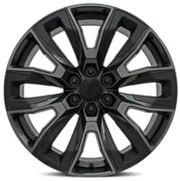 22x9 gm split 6 spoke replica wheel gloss black machined w/ dark clear satin black inserts fr207 6x5.5/139.7 28mm