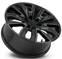 22x9 gm split 6 spoke replica wheel gloss black machined w/ dark clear satin black inserts fr207 6x5.5/139.7 28mm