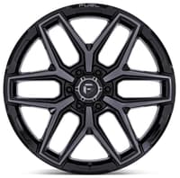 20x9 fuel off-road flux gloss black w/ brushed gray ddt (6-lug) fc854 6x5.5/139.7 20mm