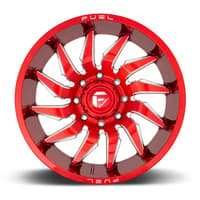(clearance - no returns) 24x12 fuel off-road saber candy red milled d745 (* may require trimming) 5x5/127 -44mm