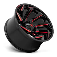 20x9 fuel off-road reaction gloss black milled w/ red tint d755 8x180 1mm
