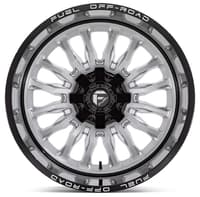 20x10 fuel off-road arc silver brushed w/ milled black lip d798 8x180 -18mm
