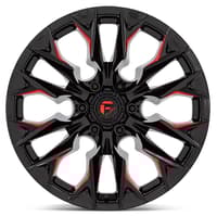 Fuel Off-Road Flame 6 Gloss Black Milled w/ Candy Red