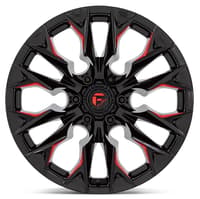 20x9 fuel off-road flame 6 gloss black milled w/ candy red d823 5x5.5/139.7 1mm