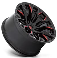 Fuel Off-Road Flame 6 Gloss Black Milled w/ Candy Red