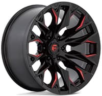 20x9 fuel off-road flame 6 gloss black milled w/ candy red d823 5x5.5/139.7 1mm