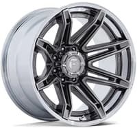 22x10 fuel off-road brawl platinum w/ chrome lip fc401 8x170 -18mm
