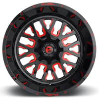 18x9 fuel off-road stroke gloss black w/ candy red d612 5x4.5/114.3 5x5/127 -12mm
