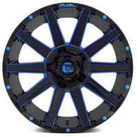 20x9 fuel off-road contra gloss black w/ candy blue accents d644 6x5.5/139.7 6x135 2mm